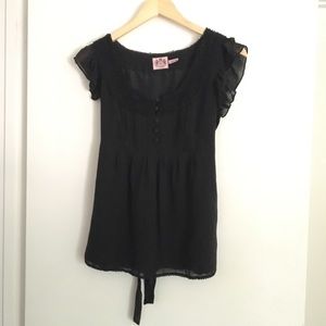 Juicy Couture black silk blouse size 4